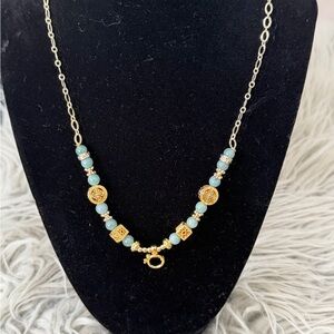 Jade Gold and Green Jade Necklace